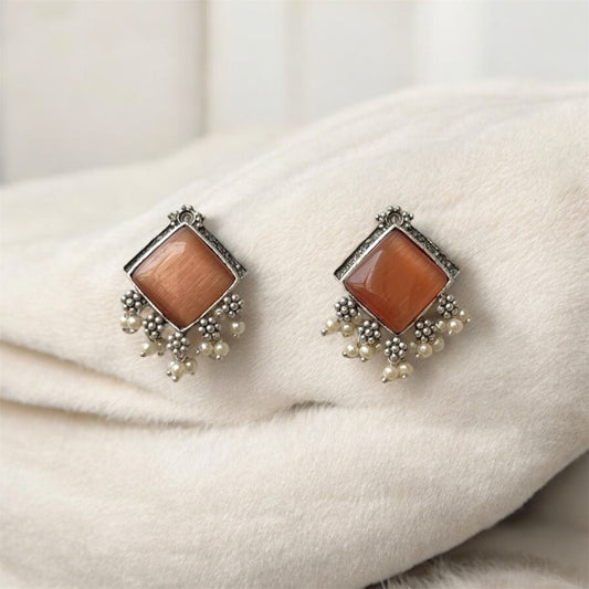 Geo Square Stud Earrings