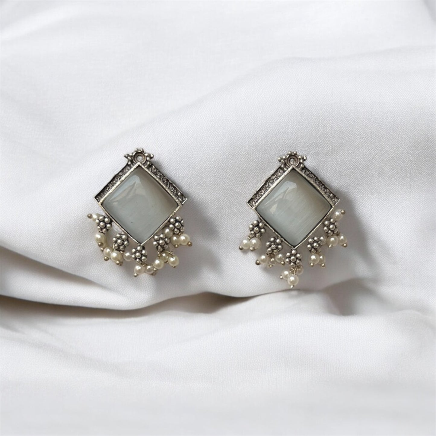 Geo Square Stud Earrings